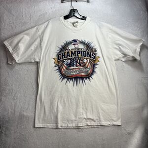 Vtg Lee Sport New York Yankees World Series 2001 Mens XL T-shirt Four In A Row